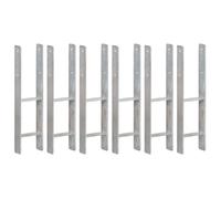 vidaXL Piquets de clôture 6 pièces Acier galvanisé 14x6x60 cm Argenté