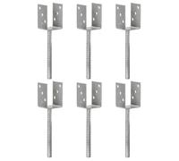 Piquets de clôture - VIDAXL - 6 pcs - Acier galvanisé - 7x6x30 cm - Couleur argenté