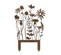 Piquets de décoration de jardin en acier pour une utilisation en extérieur Motifs floraux créatifs Durabilité Paysage Bordure Piquet de jardin en métal pour l'étiquetage des plantes