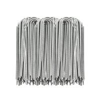 Piquets de Fixation pour Jardin 10/20/30/50pcs Galvanized Landscape Spike U-Type Garden Staples Heavy-Duty Fence Tubing Stakes Sod Pins Holding Lawns Securing Pegs(30pcs,0.25x4x10cm)