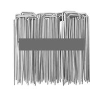 Piquets de Fixation pour Jardin 10/20/30/50pcs Landscape Staples U-Shaped Turf Pins Garden Stakes Heavy Duty Yard Lawn Tent Ground Nail Securing Pegs(Silver-10X4X0.3cm,50PCS)