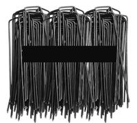 Piquets de Fixation pour Jardin 10/20/30/50pcs Landscape Staples U-Shaped Turf Pins Garden Stakes Heavy Duty Yard Lawn Tent Ground Nail Securing Pegs(Black-15X4X0.3cm,50PCS)