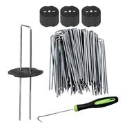Piquets de Fixation pour Jardin 3/30/60/120 Pcs/Sets Heavy Duty Garden Pegs - U-Shaped Metal Staples with Sharp Ends for Easy Insertion Into Soil(30Set)
