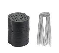 Piquets de Fixation pour Jardin 30/40/50/80/120 Pcs/Sets Garden Peg Silver Metal U-Shape Staple Ground Nail Film Fixed Pegs Gardening Fixing Tools(40PCS 1 Set)