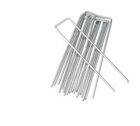 Piquets de Fixation pour Jardin 50pcs U-Shape Garden Staples Heavy-Duty Fence Stake Sod Pins Galvanized Landscape Stakes Spike for Holding Weed Barrier Ground Cover