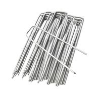 Piquets de Jardin Agrafes de Paysage 10-30cm, Broches en Forme U for ancrage Gazon, Tube d'irrigation Tissu, 10 à 50 pièces(100mm,20pcs,3.0mm wire)
