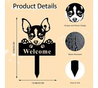 Piquets De Jardin Ama En Métal Sur Le Thème De Chihuahua,Signes D'adresse,Rend Hommage À Un Animal De Compagnie Bien-Aimé,Parfait Pour Les Décorations D'extérieur - Type Black
