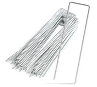 Piquets de Jardin avec - Piquets de Fixation en Acier - Lot de 50-150 mm - Largeur 25 mm - diamètre 3 mm - idéals pour Fixer Les Toiles de désherbage, Les clôtures et l'équipement de Camping