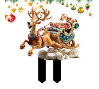 Piquets de Jardin de Noël - Figurine De Noël Piquet Décoratif | Fournitures de Fête Panneaux Décoratifs Extérieurs pour Porche Pelouse Jardinière Patio Pot de Fleurs Allée