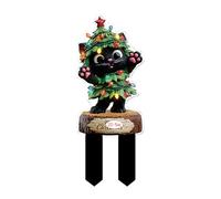 Piquets de jardin de Noël | Piquets décoratifs pour décoration de Noël, panneaux de décoration extérieure plats en acrylique 2D pour pelouse, pot de fleurs, jardin, patio, porche, allée