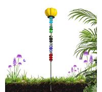 Piquets de jardin décoratifs ornés de perles | Bâtons de fée décoratifs pour le jardin, 33 cm de long avec bouchon citrouille, plantes en cristal multicolores