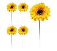 Piquets De Jardin - Décorations Extérieures & Intérieures, Piquets en Métal avec Fleurs en Soie, 10×30 Cm, Légers Et Résistants pour Pelouse, Terrasse Et Allée Lot De 5