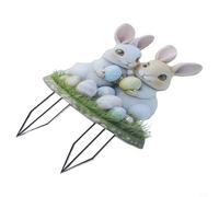 Piquets de jardin d'extérieur de Pâques avec thème lapin et œuf, parfaits pour la décoration de pelouse et de cour pour créer un environnement chaleureux pour les fêtes (OH831)