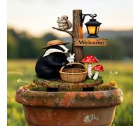 Piquets de jardin en acrylique, lampe de raton laveur pour cour et pelouse