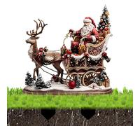 Piquets de jardin en acrylique pour jardin du Père Noël, art de Noël en acrylique 2D pour patio, décoration de pelouse de Noël, décoration extérieure résistante aux intempéries pour paysage, pati