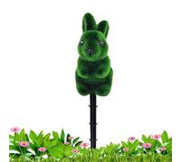 Piquets de jardin en forme de lapin de Pâques, inserts de sol en forme de lapin vert, 6,5 x 22 cm, panneau animal sur le thème du printemps de Pâques, pots de fleurs parfaits, allées, patios pour