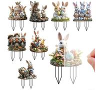 Piquets de jardin en forme de lapin de Pâques pour décoration extérieure fournissant des éléments à thème pour améliorer les cours, les pelouses, les jardins et les allées avec pour une ambiance