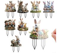 Piquets de jardin en forme de lapin de Pâques pour décoration saisonnière pour améliorer les jardins, les pelouses, les cours et les allées avec décoration à thème (OH835)