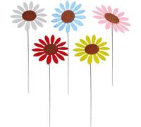 Piquets de Jardin en Métal - Fleur de Marguerite Décoratifs pour Clôture - Décorations Quatre Saisons