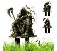 Piquets de Jardin Halloween | Décorations Extérieures Épouvantails pour Pelouse Allée,en Acrylique 2D, Signes Décoratifs Effrayants de Fête pour Allée, Porche, Terrasse, Extérieur