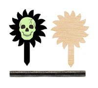 Piquets De Jardin Halloween - Décorations Lumineuses De Crâne Pour Pelouse Extérieure,Ornements de Pelouse en Bois Fournitures de Fête pour Cimetière Automne Sol Porche Intérieur Fête Sentier Arrière-