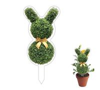 Piquets de jardin Lapin de Pâques, Figure de lapin et arbre en acrylique 2D,Décorations d'extérieur de Pâques, pour l'extérieur, le jardin, la pelouse, le parc, la maison, le porche, les fêtes, les p