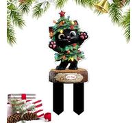 Piquets De Jardin pour Noël,Décorations Extérieures Enseignes de Jardin | Fournitures De Fête Décorations pour Pelouse Jardinière Patio Pots De Fleurs Allée