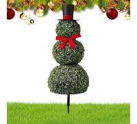 Piquets de jardin pour sapin de Noël | Décoration festive en forme de bonhomme de neige, panneaux de cour d'extérieur pour paysage, clôture, patio, allée, jardin, allée à l'extérieur