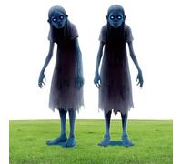 Piquets de Jardin pour Signes Décoratifs de Jumeaux Halloween | Panneau Métallique Jumeaux Effrayants pour Jardin et Pelouse 2 Pièces | Accessoire à Insérer au Sol pour Maison Hantée Halloween en Exté