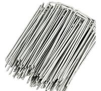 Piquets de jardin sécurisés bâtons d'ancrage en forme de U pour jardin 100 pcs Argent 10 cm