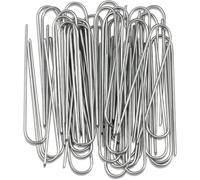 Piquets De Jardin U-Type Garden Staples Heavy-Duty Fence Tubing Stakes Sod Pins Galvanized Landscape Spike for Holding Lawns Barrier Ground Nail(50pcs,4cmx15cm)
