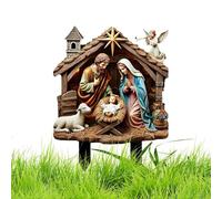 Piquets de Noël pour extérieur - Piquet de naissance de jardin en acrylique | insert décoratif sacré pour paysage de jardin, terrasse, pot, patio, ferme, porche