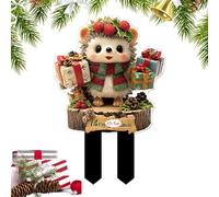 Piquets de Noël pour jardin | éléments décoratifs d'extérieur pour décoration de Noël | Panneaux décoratifs extérieurs plats 2D en acrylique pour pots, jardin, pelouse, allée