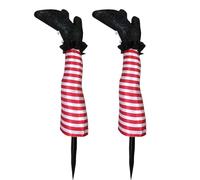 Piquets de pattes de sorcière maléfique - 1 paire de pattes de sorcière pour décoration de jardin | Fournitures amusantes pour fête d'Halloween, décorations de Noël pour pelouse, patio, Halloween