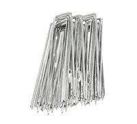 Piquets De Pelouse - Lot de 50 Piches en U Résistants,Tiges Galvanisées De 15 Cm pour Jardin,pour Sol, Pelouse, Paysage, Tente, Clôture, Bâche et Protection Végétale