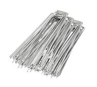Piquets De Pelouse - Lot de 50 Pièces en Forme de U - 15 Cm Piquets De Tente Galvanisés À Usage Intensif | pour Sol, Pelouse, Paysage, Tente, Clôture, Bâche et Protection Végétale