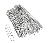 Piquets De Pelouse,Lot de 50 Pièces en Forme de U | 15 Cm Piquets De Tente Galvanisés À Usage Intensif,pour Sol, Pelouse, Aménagement Paysager, Tente, Clôture, Bâche et Couverture de