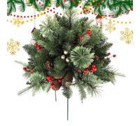 Piquets De Pelouse | Piquet Sapin de Noël à Pommes de Pin et Baies Rouges,Piquets De Sol pour Décoration Artistique pour Porche De Printemps Arrière Cour Allée Patio Pelouse Extérieur De La Maison Et