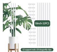 Piquets de plantes en acrylique de 16/18 pouces,piquets de jardin,piquets d'orchidées,bâtons de plantes,piquets de Support de plantes avec 20 pièces de tiroir transparent - Type 18 inch-32 pcs