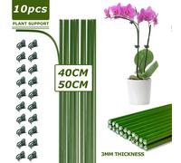 Piquets de plantes pliables,10 pièces,16 pouces/19,65 pouces,piquets de Support de plantes à tige unique pour plantes d'intérieur,plantes en pot,fleurs - Type Green-Set-50CM-10PCS
