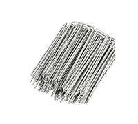Piquets De Sol en Forme U, Jardin Robustes for Tissu Barrière Contre Les Mauvaises Herbes - Broches Acier Galvanisé, Paquet 100(0.25x4x10cm)