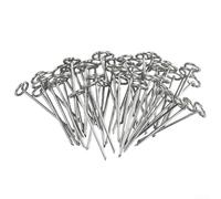 Piquets de sol en métal galvanisé en forme de G pour fixation de tapis d'extérieur pour fixation de tissu de jardin et bordure de gazon artificiel (15 mm)