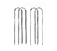 Piquets de Sol for Barres d'armature en Acier de 8 mm de diamètre, ancrages au Sol galvanisés en Forme de U, for tentes de Camping et Trampolines(100pcs)