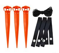 Piquets de support d'arbre, ancrages d'arbre en plastique de 30,5 cm pour jeunes arbres, kit de redressement avec stabilisation et réparation, piquets de jardin et corde pour jardins résidentiels