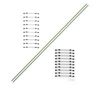 Piquets de Support pour d'intérieur | Poteaux métalliques Pliables avec connecteurs pour Serre, Cour, pelouse, Jardin, intérieur et extérieur, orchidée, Feuilles de légumes réglables