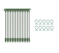 Piquets de support pour plantes avec clips réglables en hauteur pour orchidée, rose, vigne et plantes à fleurs pour soutenir la croissance sans restriction (A)