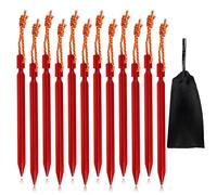 Piquets de Tente, 12 Pièces Sardines de Fixation Alliage d'aluminium 18cm Sardines Camping avec Corde Réfléchissante, pour Le Camping et l'extérieur Pique-Nique Randonnée Pêche