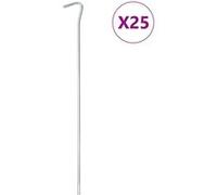 Piquets de tente 25 pcs 30 cm Ø5 mm acier galvanisé Noir G