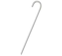 Piquets de tente 6 pièces, 37 cm, Ø10 mm, acier galvanisé | Tige filetée, crochet de traction, antirouille, ancrage stable, pour tonnelles, auvent