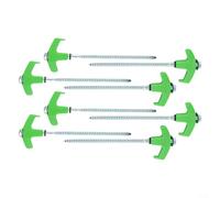 Piquets de tente à visser de 20,3 cm avec construction filetée pour un ancrage fiable des tentes, abris, auvents et équipements d'extérieur (vert 8 + 1)